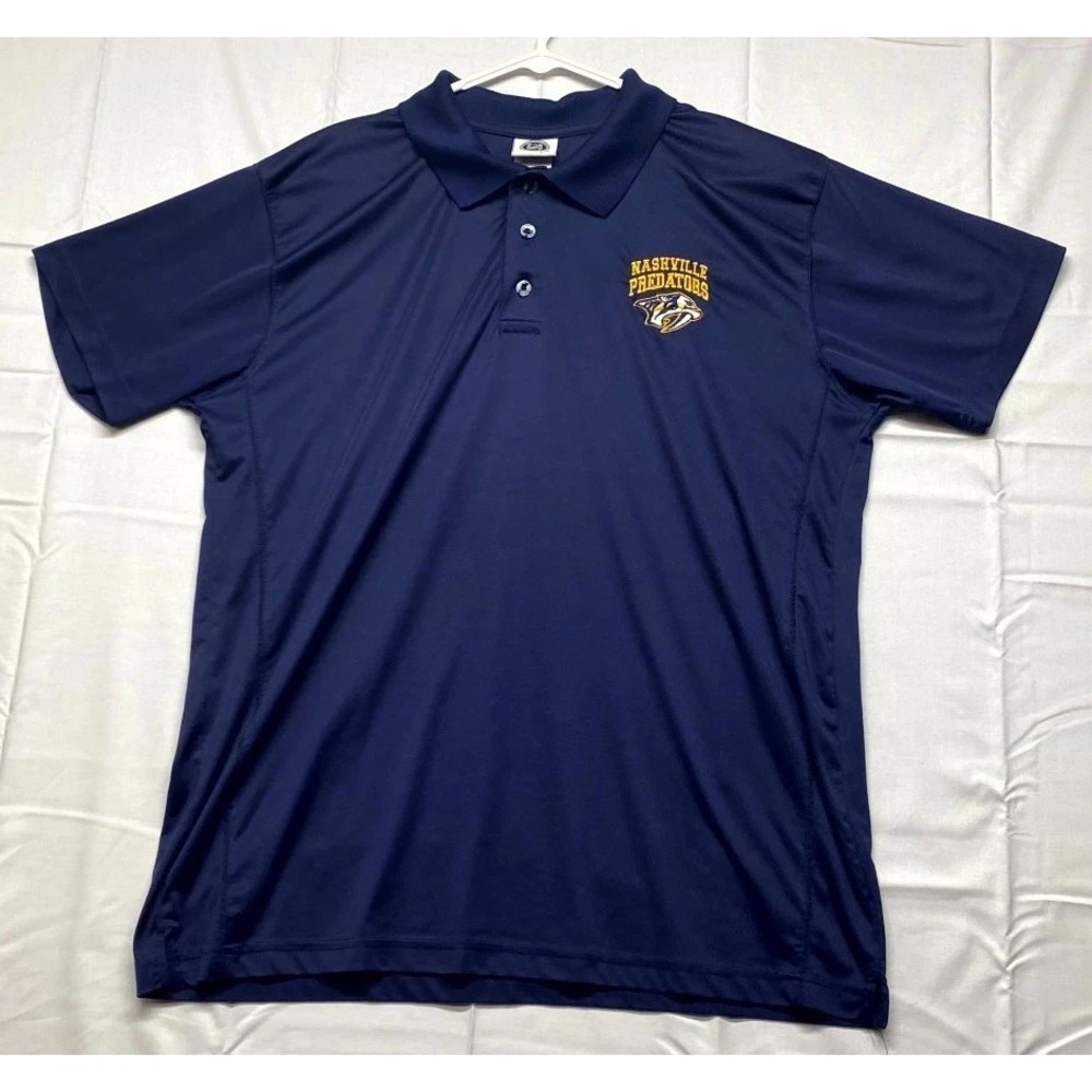 Nashville Predators Polo Shirt Mens XL Navy Blue NHL Ice Hockey Team Embroidered